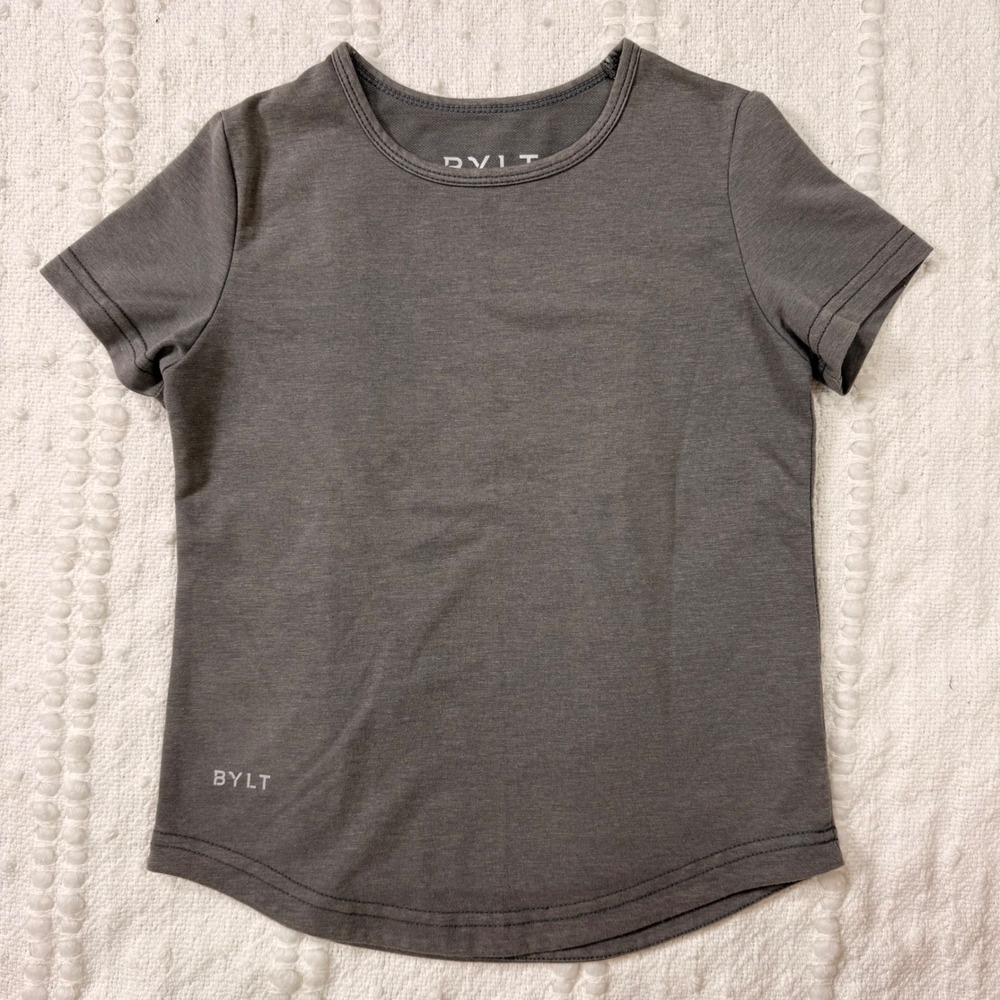 BYLT Kids Boys Snow Wash Drop Cut Short Sleeve Shirt Gray XS 4/5 DCSS Tee